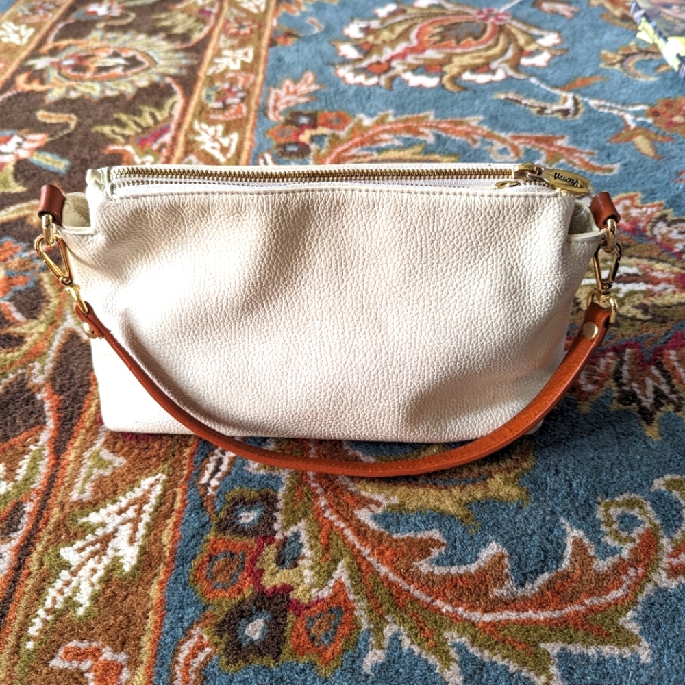 Valentina - Made in Italy - Genuine Leather Cream Handbag
